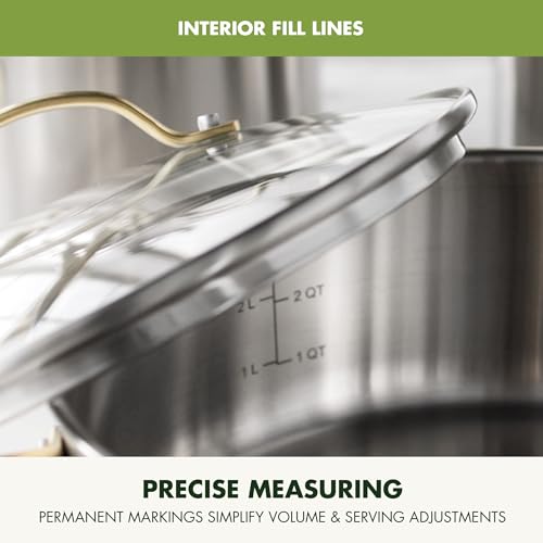 Stainless Steel Cookware Set (Gold-Tone Handle)