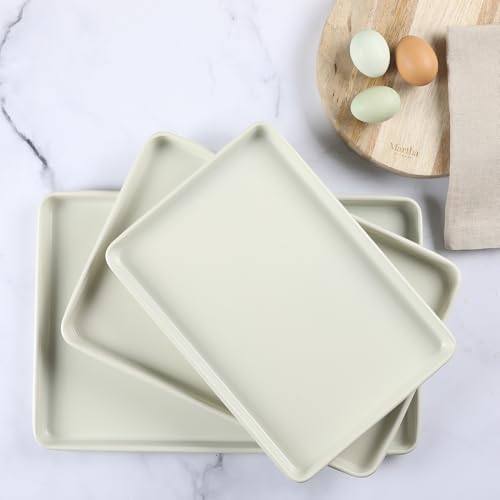 Gallen 3 Piece Cookie Sheet Set (3-Piece Baking Sheet Set (13",15",17") / Linen White)