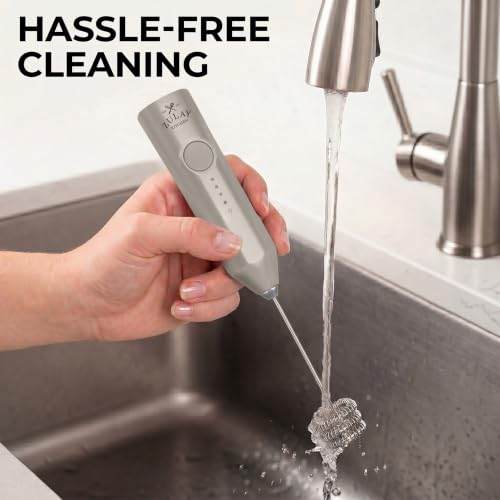 Rechargeable Milk Frother Handheld (ZK Dynamic Tornado Light Gray / Rechargeable Z1 Motor Max)