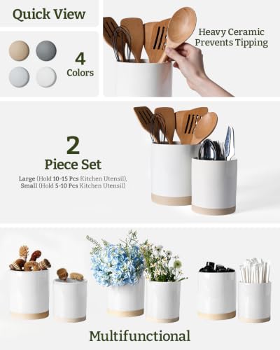 Ceramic Utensil Holder (White)