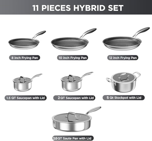 11 Pcs Pots and Pans Set