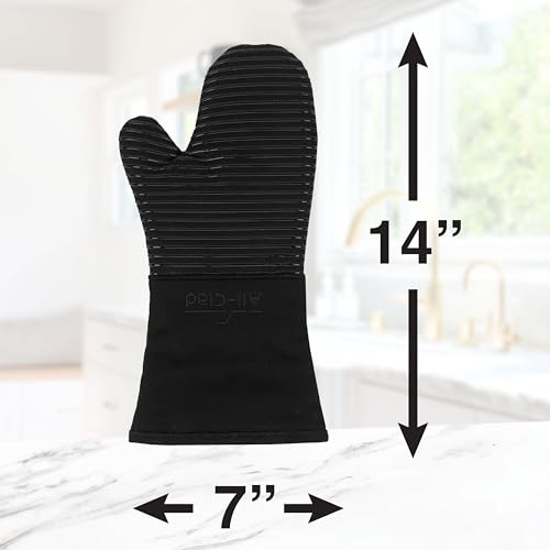 Silicone Oven Mitts (Black / 2 Pack)