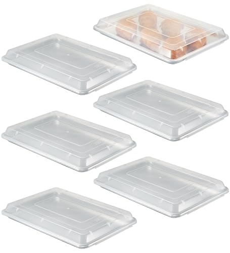 6-Pack 1/2 Size 18''x13'' Sheet Pan with Cover (18 x13 Inch (6-Pack Pan with Lid))
