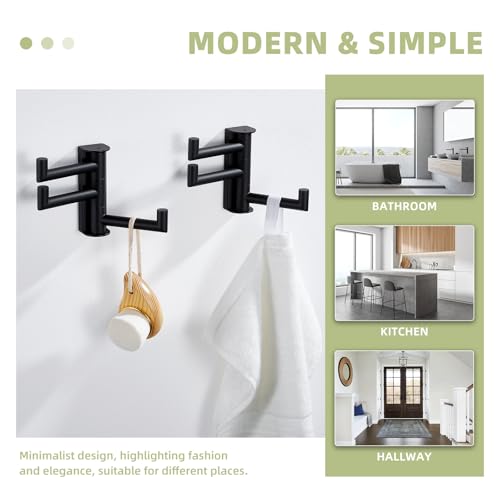 Bathroom Towel Hook Matte Black (2 Pack / Matte Black)