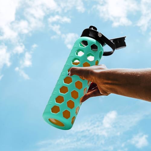 Glass Water Bottle (Green / 32 Ounces)