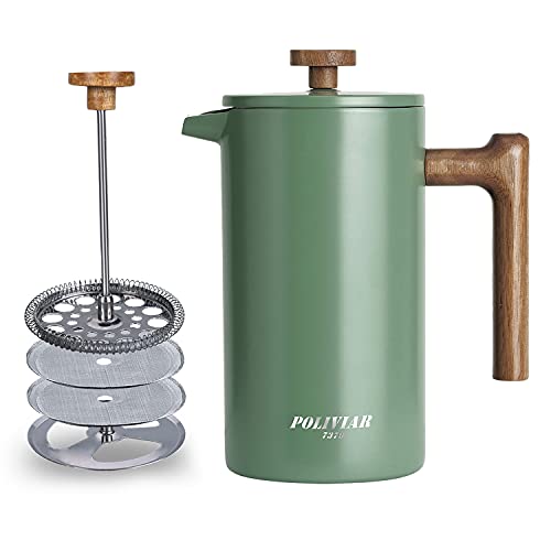 POLIVIAR French Press Coffee Maker (Green)