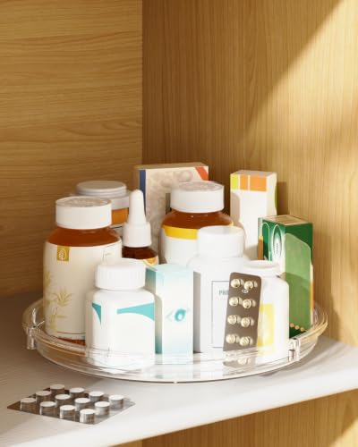 4 Pack Lazy Susan Organizer 9 inch Lazy Susan Turntable for Cabinet (Clear / 9 inch 4 pack)