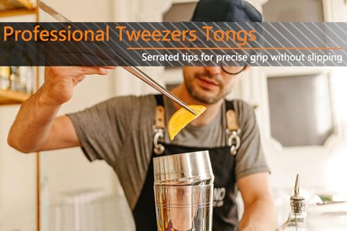 6 Pcs Cooking Tweezer Tongs (12-Inch and 6.3-Inch (6Pcs) / Silver)