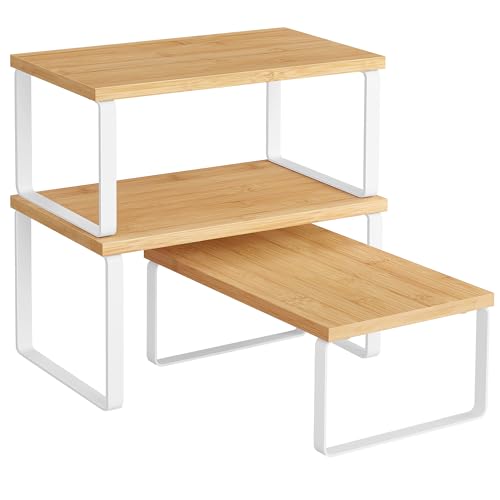 Cabinet Organizer Shelf (Black + Natural / S (4.6"H) + S (5.4"H) + S (6.2"H))