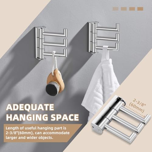 Swivel Towel Hook Polished Chrome (2 Pack / Polished Chrome)
