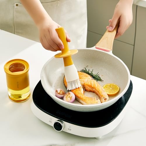 Glass Oil Dispenser with Heat Resistant Brush (Oil Dispenser-Yellow)