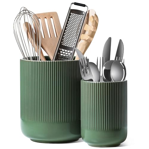Utensil Holder for Kitchen Counter (Forest Green)