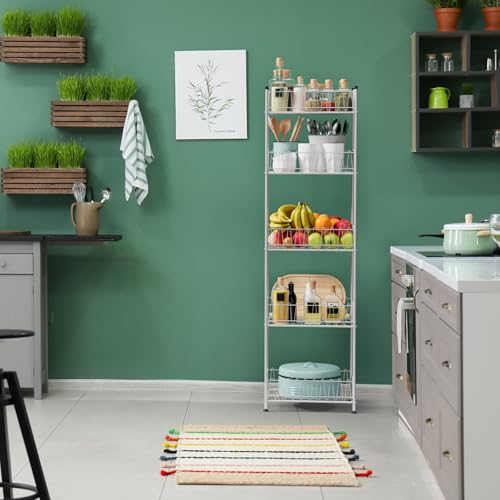 Water Bottle Storage Organizer 5 Tier Metal Water Bottle Holder Shelf Drink Beverage Soda Can Organizer Rack Bottled Water Stand for Floor Classroom Kitchen Food Storage (5 Count)