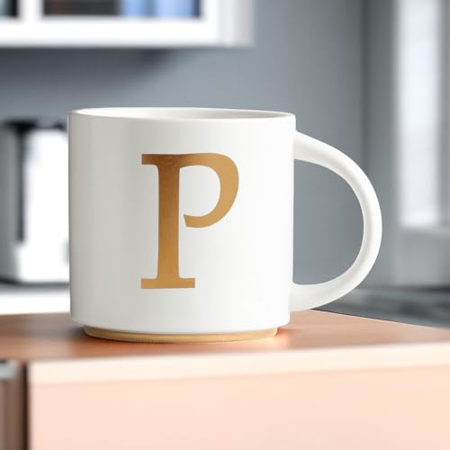 Monogram Ceramic Mugs (gold-P)