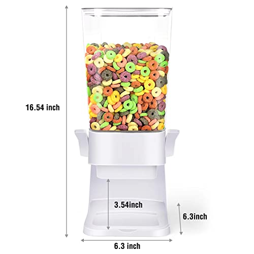 Cereal Dispenser Countertop 2 Pack 5.5 Qt Large Cereal Storage Container (C:White & 2pack / A(Upgrade Materials))
