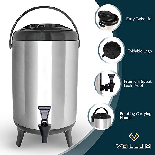 Stainless Steel Insulated Beverage Dispenser (12 Liter / Black)