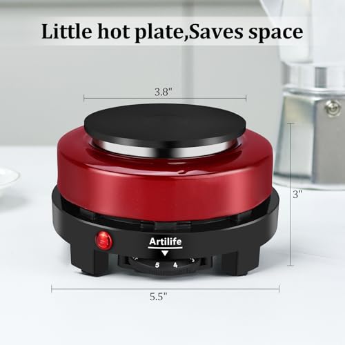 500W Mini Electric Hot Plate (Red)