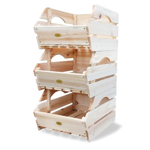 Wood Potato Onion Storage Bins (Clear)