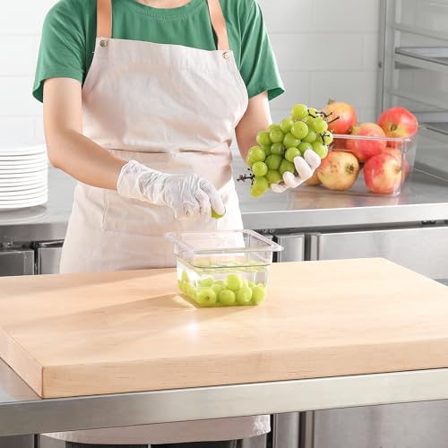 1 6 Size Food Pan 6 Packs 4 Inch Deep Clear Food Storage Containers BPA (1/6 Size / 4" Deep)