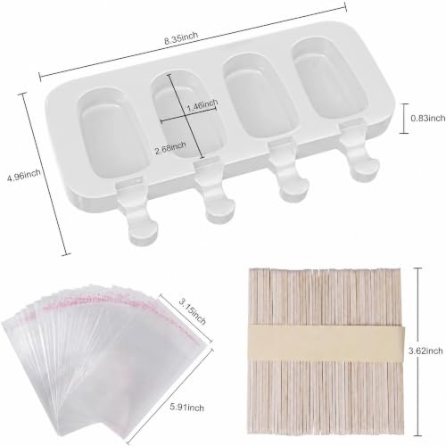2 Pack Popsicles Molds (White)