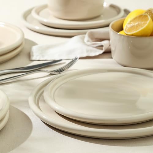 Eden 12 Piece Dinnerware Set Stoneware (Beige / 12-Piece - Service for 4)