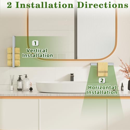 Hand Towel Holder Towel Bar for Bathroom Wall Mounted 12 Inch (Brushed / 12-Inch)