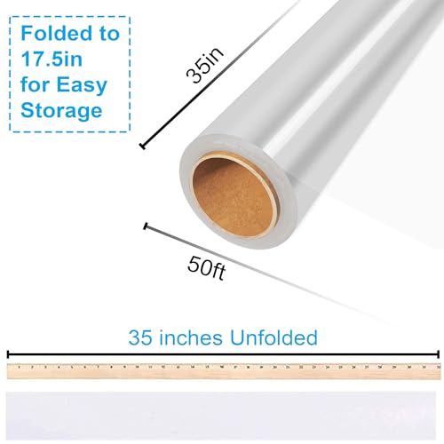 50' Long X 35” Wide Clear Cellophane Wrap Roll