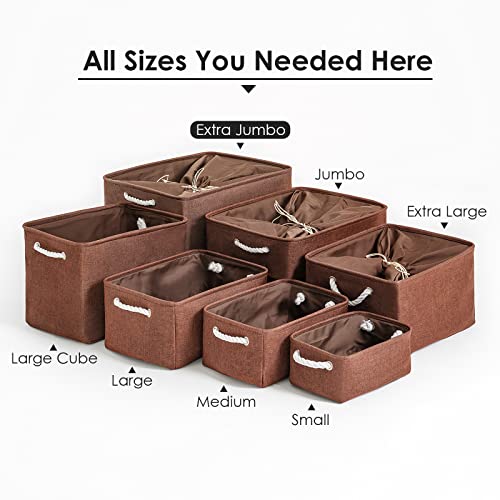 Organization and Storage for Organizing (Brown / 3PCS/Extra Jumbo - 20.5Lx15.7Wx13.8H)