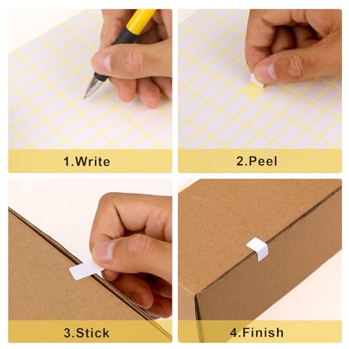 30 Sheets White Labels Stickers for Writing 10 X 20 mm Small Price Tags Blank Storage Container Stickers for Jars File Folders School Office Kitchen (3360 Count)