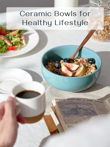 22 OZ Ceramic Soup Bowls & Cereal Bowls (22 OZ / Turquoise)