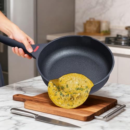 4QT Sauce Pan & 12.5IN Skillet Set with Lids (Black / 4 Quarts + Skillet)