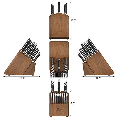 HELENA Series German Steel Forged Knife Block Set (23-Piece / Black)