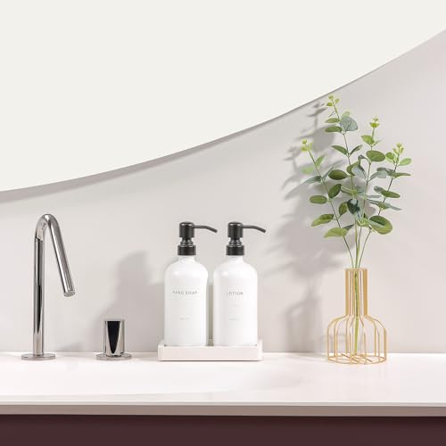 White Soap Dispenser Set (Black Pump & White Bottle)