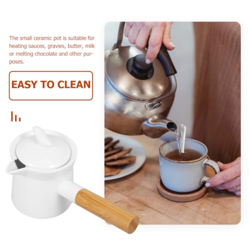 Enamel Milk Pot 350ml Mini Butter Warmer Non