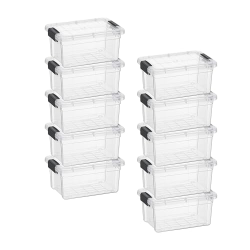 3.4 Quart Clear Plastic Storage Boxes with Lids (3.4 Quart)