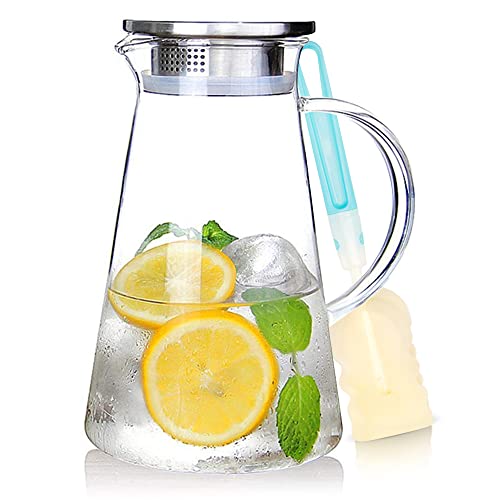 2L 68oz Glass Pitcher with Lid and Handle (68 Ounces / Clear)