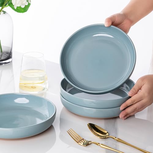 8.75'' Large Ceramic Pasta Bowls (Stone Blue(8.75inch))