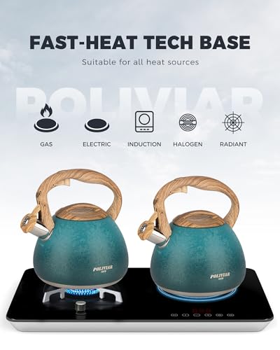 POLIVIAR Tea Kettle (2.7 Quarts / Crackle-Blue)