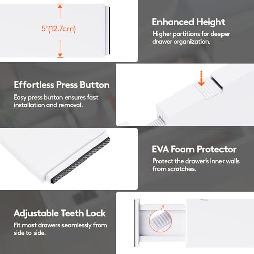 5" Tall Upgrade Drawer Dividers (5"H, 13.5-22"L)