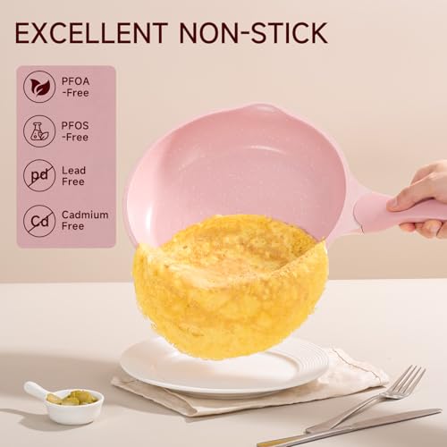 Pink Pots and Pans Set Nonstick 23pcs (23 pcs Pink)