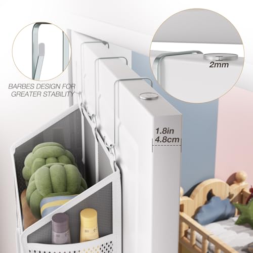 Over the Door Organizer with 5 Front & 10 MeshSide Pockets (Grey)