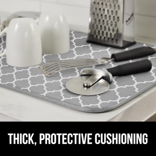 Ultra Absorbent Microfiber Dish Drying Mat (18" x 32" / Microfiber / Quatrefoil)