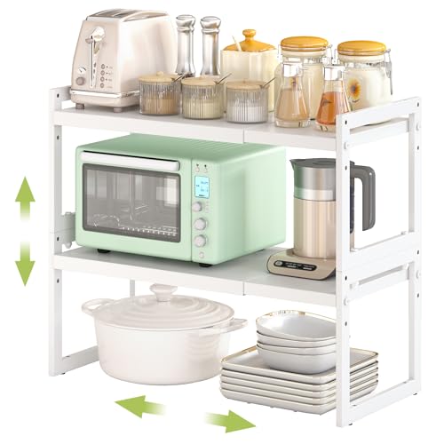 Expandable Cabinet Shelf Organizer Stackable Kitchen Counter Shelf