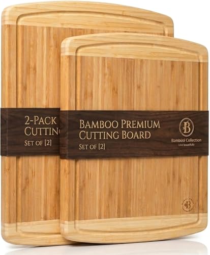 Bamboo Cutting Boards for Kitchen Set of 2 (2-Piece (Two-Tone))