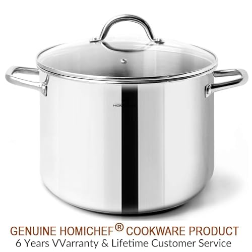 Stock Pot 8 Quart with Lid Nickel Free Stainless Steel (Shiny Silver - Mirror Polished Stainless Steel / 8 Quarts)