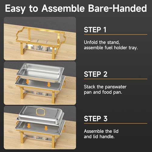 Chafing Dishes for Buffet 4 Pack (2 / Golden)