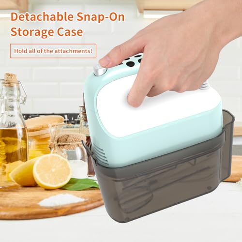 9 Speed Digital Hand Mixer Electric (Ice Blue/White)