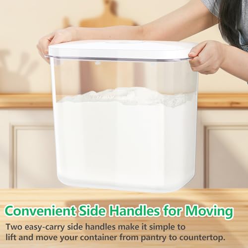 Airtight Rice Container 25 Lbs with Handle and Cup (12.68Qt-Rectangle)