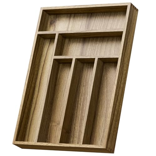 Acacia Wood Silverware Drawer Organizer (6 Slots)