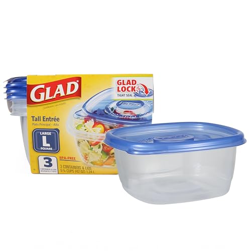 GladWare Tall Entree Containers (Square / 42 Ounce - 3 Count)